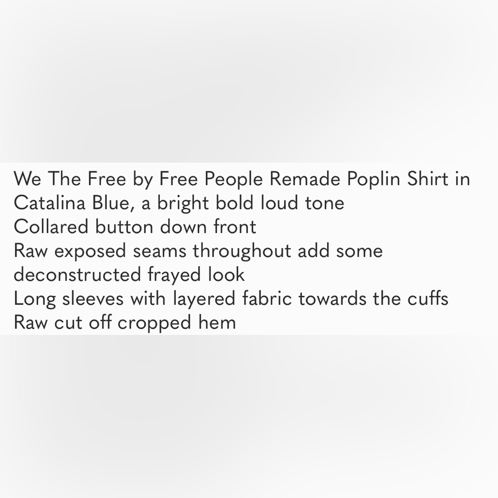 WE THE FREE Remade Poplin Shirt NWT - Picture 8 of 8